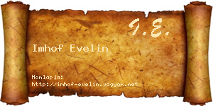 Imhof Evelin névjegykártya